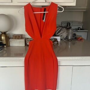 Chic Orange Backless Dress
